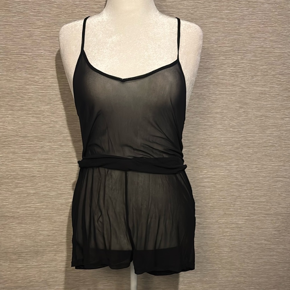 Elegant Black Sheer Women's Romper